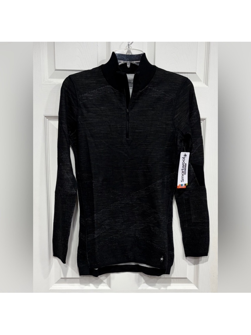 SmartWool Women's Medium Intraknit Thermal Base Layer Top Zip Black NWT